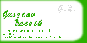 gusztav macsik business card